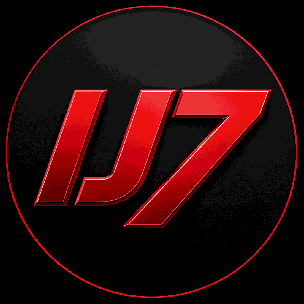 IJ7 game logo create by red round and write ij7
